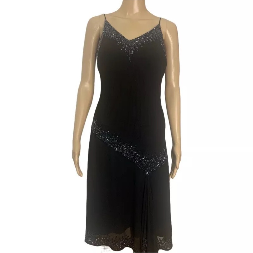 JKARA New York Black beaded Evening Dress
